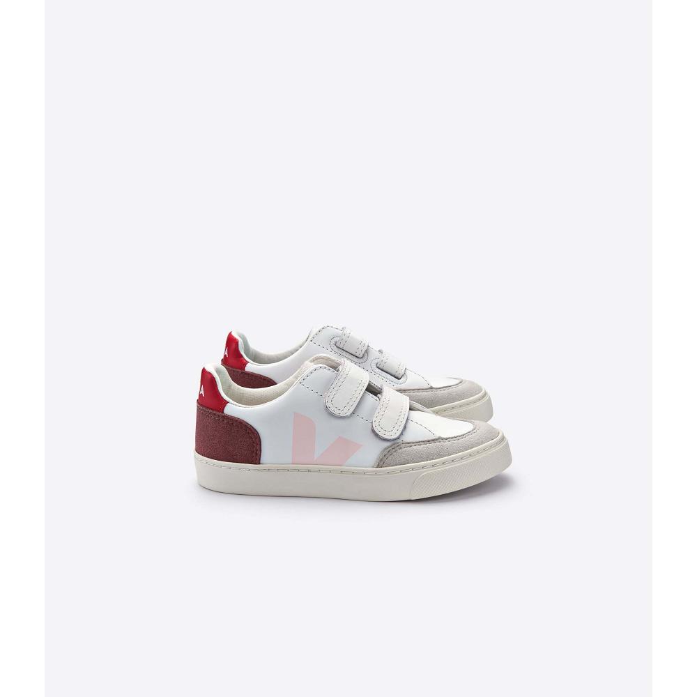 Veja V-12 LEATHER Kids\' Sneakers White | NZ 873BEX